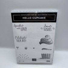 Stampin' Up New Hello Cupcake 149714 New Photopolymer 10pc Cling Stamp Set