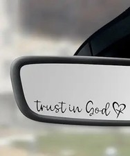 4PCS Car Decals and Stickers, Trust in God Rearview Mirror Decals Color: Black