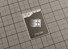 5 x Black  Silver Windows Inside v3 Stickers For The Computer Case 18 x 25 mm