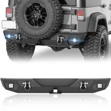 For Jeep Wrangler JK JKU 2007-2018 Off-Road Rear Bumper With 2" Hitch Receiver