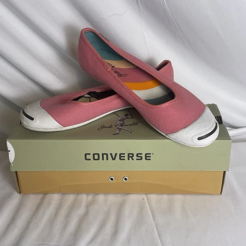 Scarpe basse da ballo Converse donna Jack Purcell slip on tela rosa taglia 6 5 rare