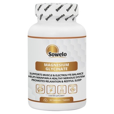 Magnesiumglycinat 375  mg Tabletten   Hochdosiert & gut verträglich   Sowelo