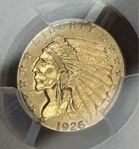 1926 $2.50 Gold Indian Head Quarter Eagle PCGS Genuine Cleaned AU Detail