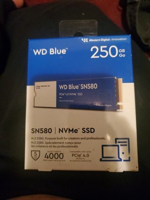Western Digital WD Blue SN580 250GB M.2 NVMe Internal SSD 4000mbs PCIe 4.0