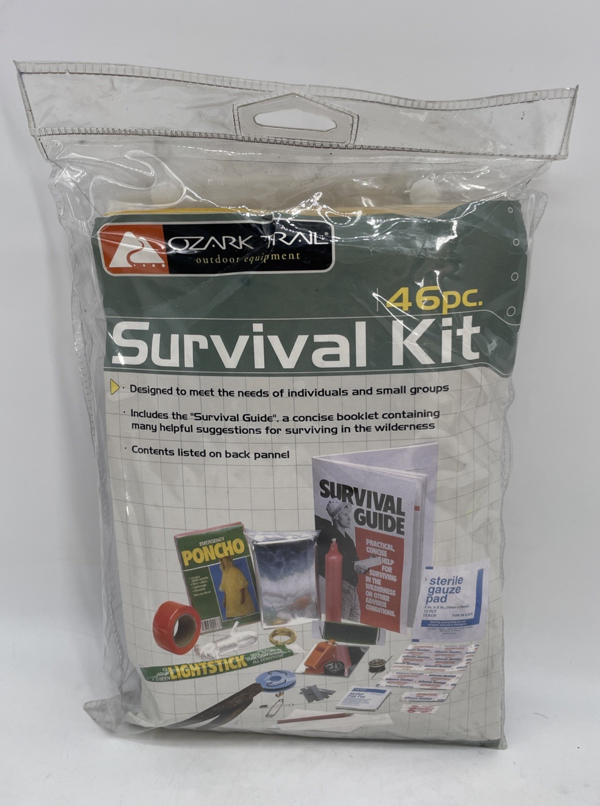SURVIVAL FIRST AID KIT  Ozark Trail Camp 9480 46 Pcs. Waterproof Pouch NEW