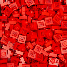 LEGO 1x1 Plate - 100 Pieces - Red - 3024 - Brand New ORIGINAL