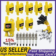 8* Ignition Coil+Spark Plug+Wire set For Cadillac Chevy Silverado 1500 GMC UF413