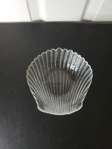 Vintage Arcoroc Coquillage Clear Glass Platter Shaped Like a Sea Shell