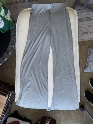 And Now This Women s Grey Ribbed Yoga Pants Flare Leg With Slit Bottoms XS