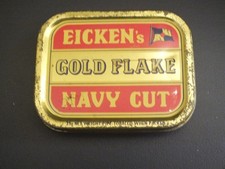 Vintage Eicken's Gold Flake Navy Cut Tobacco Tin Approx 8.2cms x 6.4cms