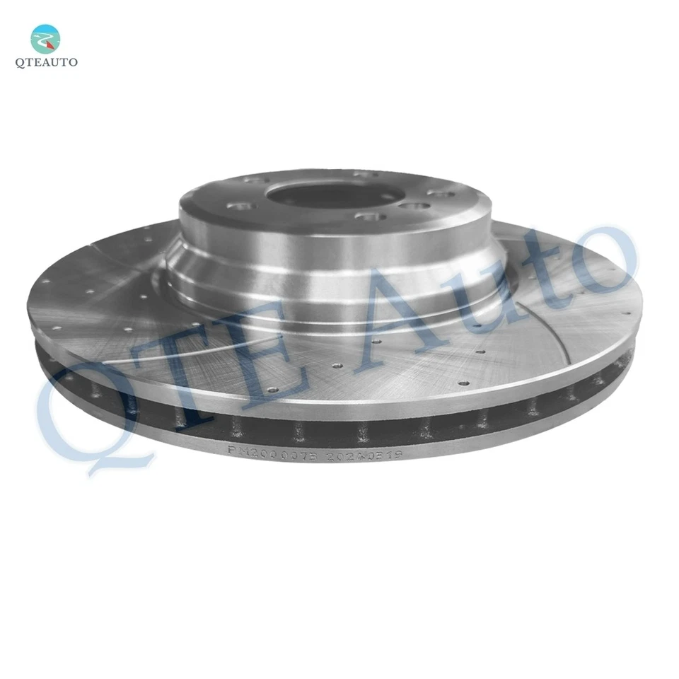 Front 348mm Drilled Slotted Brake Disc Rotors For 2013-2015 BMW X1 - Image 3 of 4