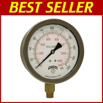 #ad 4quot; Dial Size Glycerin Filled Pressure Gauge Brass Internals $121.59