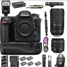 Nikon D500 DSLR Camera Bundle – 2 Lenses, Grip, Flash, Accessories