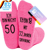30/40/50/60/70 Geburtstag Frauen Socken Geschenkideen, Rutschfest Kuschelsocken