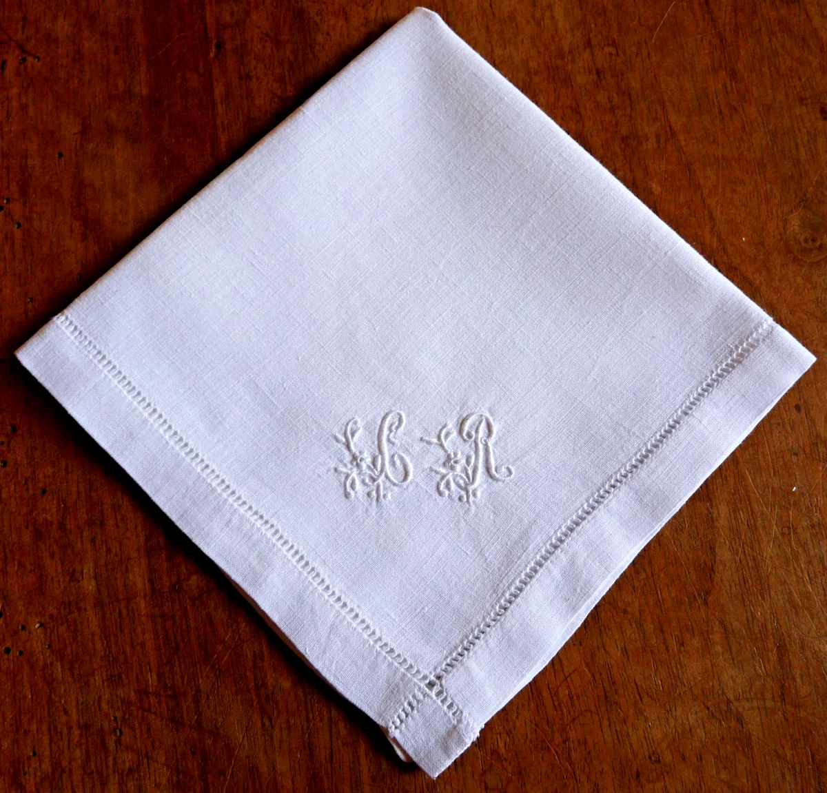 Lot 10 Serviettes anciennes En Damassé De Lin Avec Scènes D