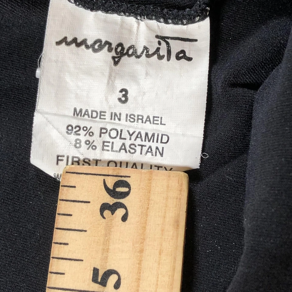 Брюки женские Margarita средние 3 черные для йоги широкие штанины с цветочным узором складываются поверх пояса - Изображение 3 из 4