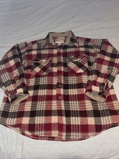 WOOLRICH buffalo plaid wool flannel shirt jacket LARGE tag vtg 70s 80s usa made
