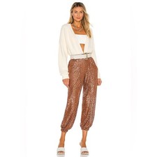 NWT Free People Morelia Sequin Jogger in Bronze