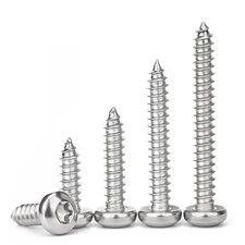 100Pcs Torx/Star Drive Pan Head Self Tapping Wood Screws 18-8 304 Stainless S...