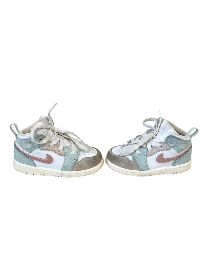 Nike Jordan Zapatos 1 Mid SE Blanco Rosa Oxford Jade Ice TD Talla 8C DZ5360 100 Foto 3 de 4