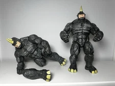 2 Marvel Diamond Select Toys Rhino 9” Action Figures Loose One Perfect One Broke