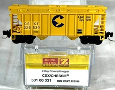 MICRO-TRAINS Z SC 2-BAY COVERED HOPPER CAR CSX/CHESSIE 53100331