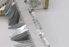 3 COLORS / VINCENT 2" Metallic Silver Black Rose Pink Ribbon Gimp Tape Trim, Tas