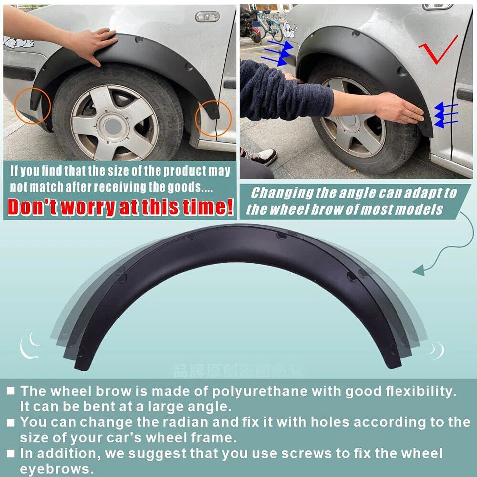 For Kia Soul ev KDM Carbon Fiber Fender Flares Body Kit Wheel Extra Arches Cover - Image 4 of 4