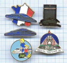 Lot de Pin's Trains SNCF TGV CARTE DE FRANCE Paris Nanterre 92 JVS / GEC ALSTHOM