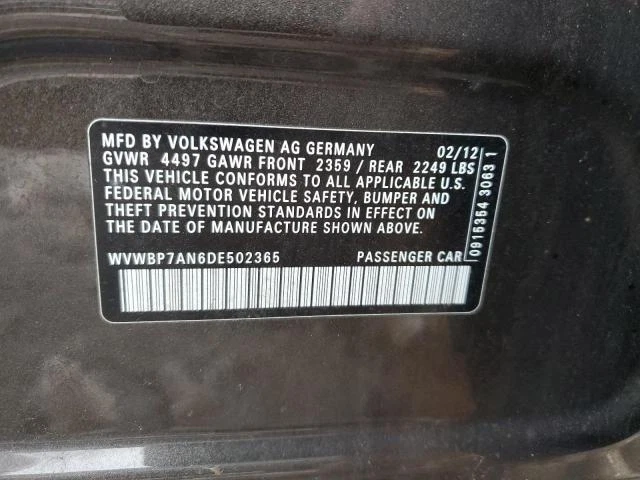 Used Deck Lid fits: 2013 Volkswagen Cc  Grade A - Imagem 2 de 4