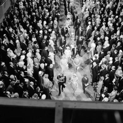 The Royal Family making their way out of York Minster after we- 1961 Old Photo