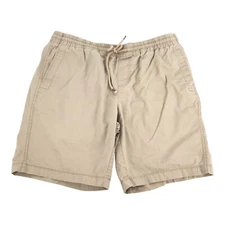 Copper Oak Elastic Waist Drawstring Shorts Size Large Mens Khaki Cream Tan L