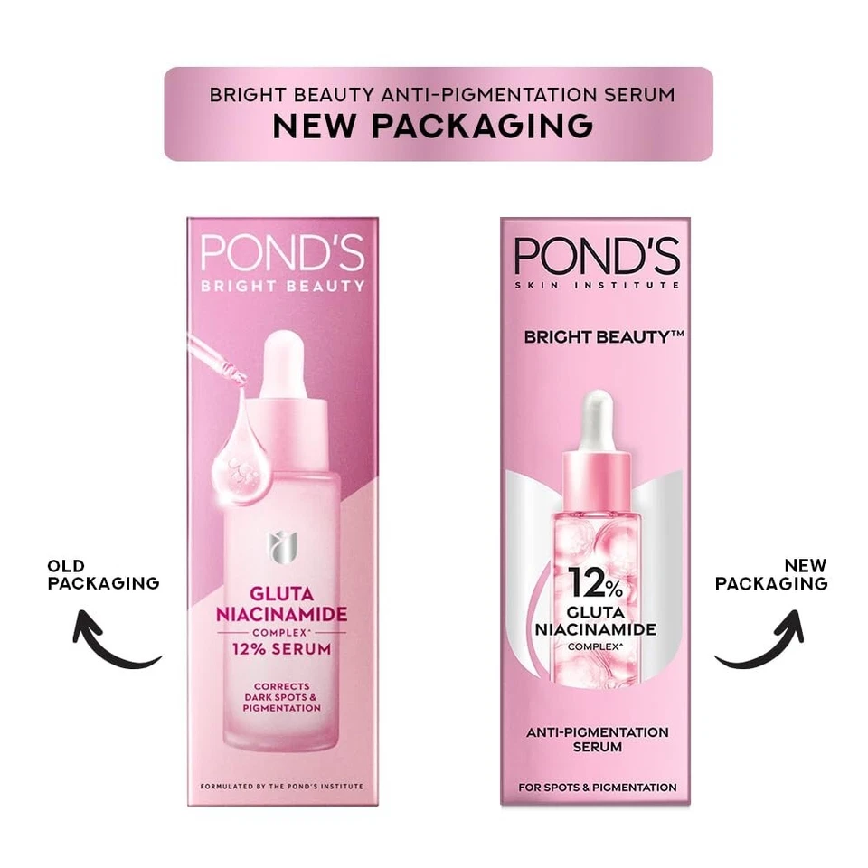 2x Ponds Bright Beauty Serum para manchas pigmentación brillo hidratación 28 ml Foto 2 de 4