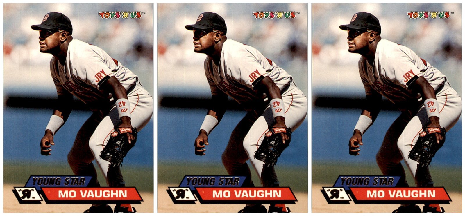 (3) 1993 Stadium Club Toys 'R' Us #53 Mo Vaughn Boston Red Sox Card Lot