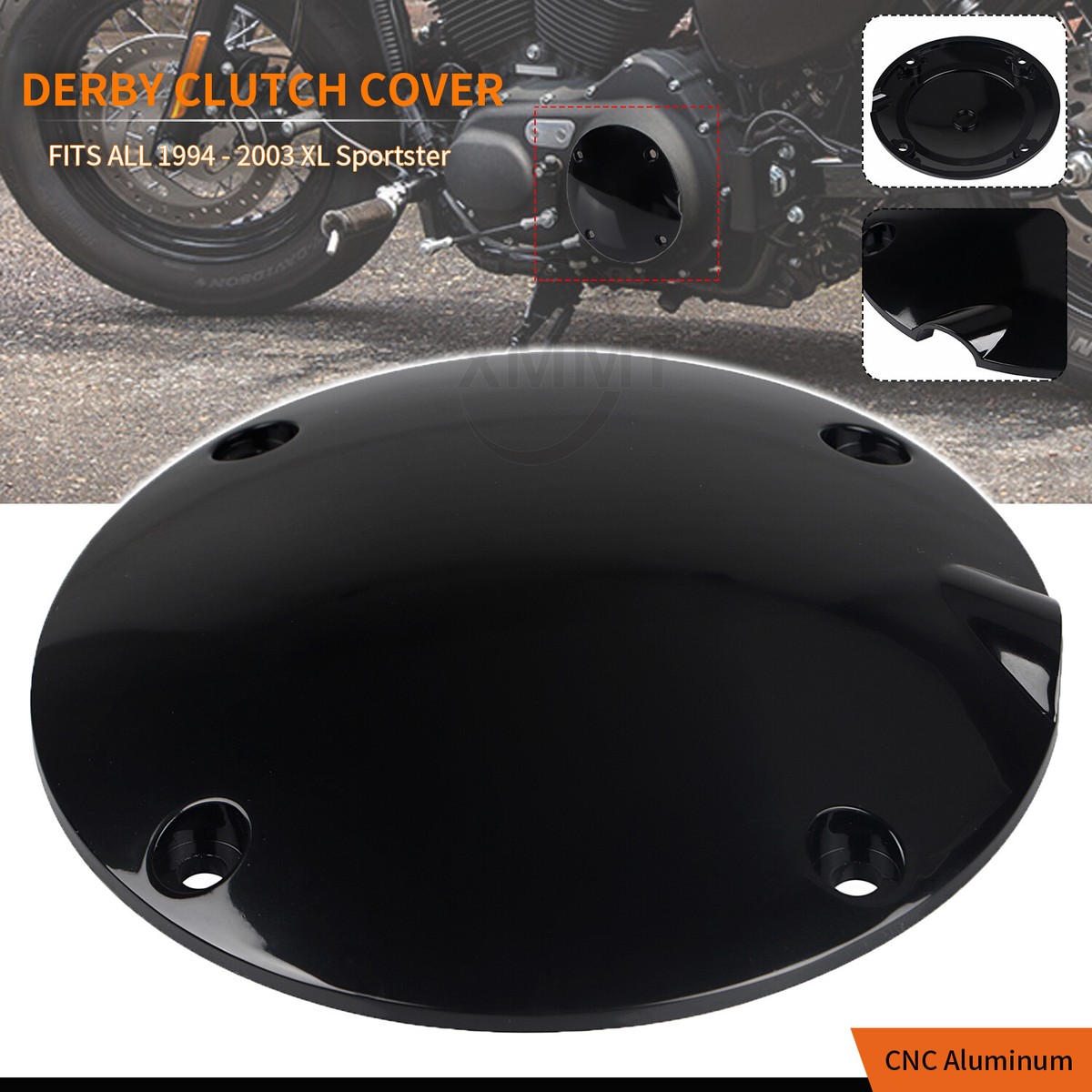 Motorcycle CNC Black Derby Clutch Cover For Harley Sportster XL