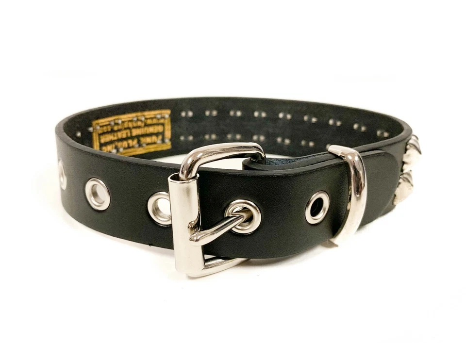 Studded Choker Collar Necklace Double Row pyramid Punk Goth Rockabilly 60's BDSM - Image 3 of 3