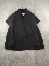 Janska Polartec Fleece Annie's Blanket Wrap OSFM Black Poncho Shawl Cape