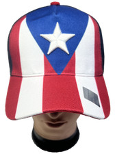 PUERTO RICO PR FLAG 3D Embroidered Cap Adjustable Baseball Hats LOT 1-12pcs