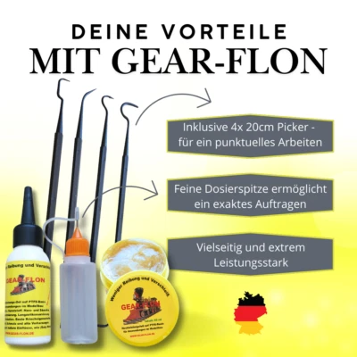 GEAR-FLON Modellbahn Lok Schmierset 100ml PTFE Hochleistungsöl-Fett plus Dosierhilfen