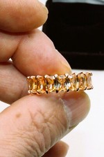Emerald cut Zirconia rose gold plated over 925 S/S women ring