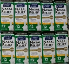 10 Family 12 HR NASAL RELIEF PUMP MIST ANTI DRIP SPRAY 0.5 OZ SEVERE CONGESTION