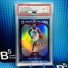 2021-22 Panini Select Jared Butler 75 Years of the NBA Prizms Silver #74 PSA 8