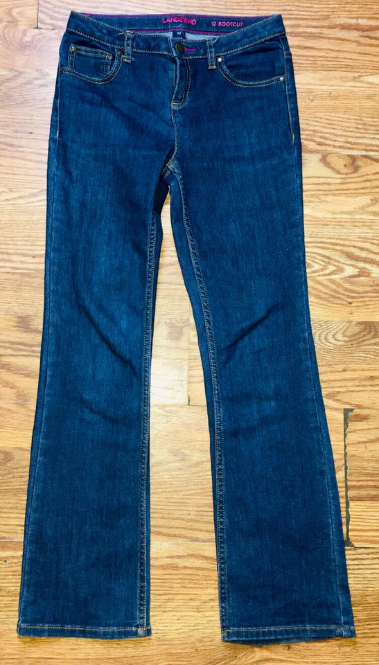 Girls Lands End Jeans Size 12 Bootcut - Image 4 of 4