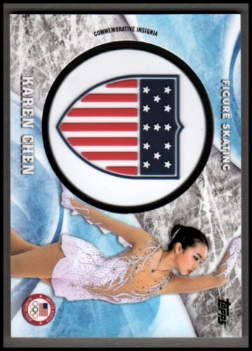 2018 U.S. Olympic Team ISOC Insignia Commemorative Relics Silver Karen Chen /50 - Picture 1 of 2