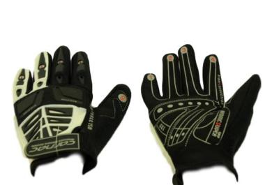 Carnac's Mtb Force 250 Vollfingerhandschuhe, Gelpolster Magnetverschluss weiß 