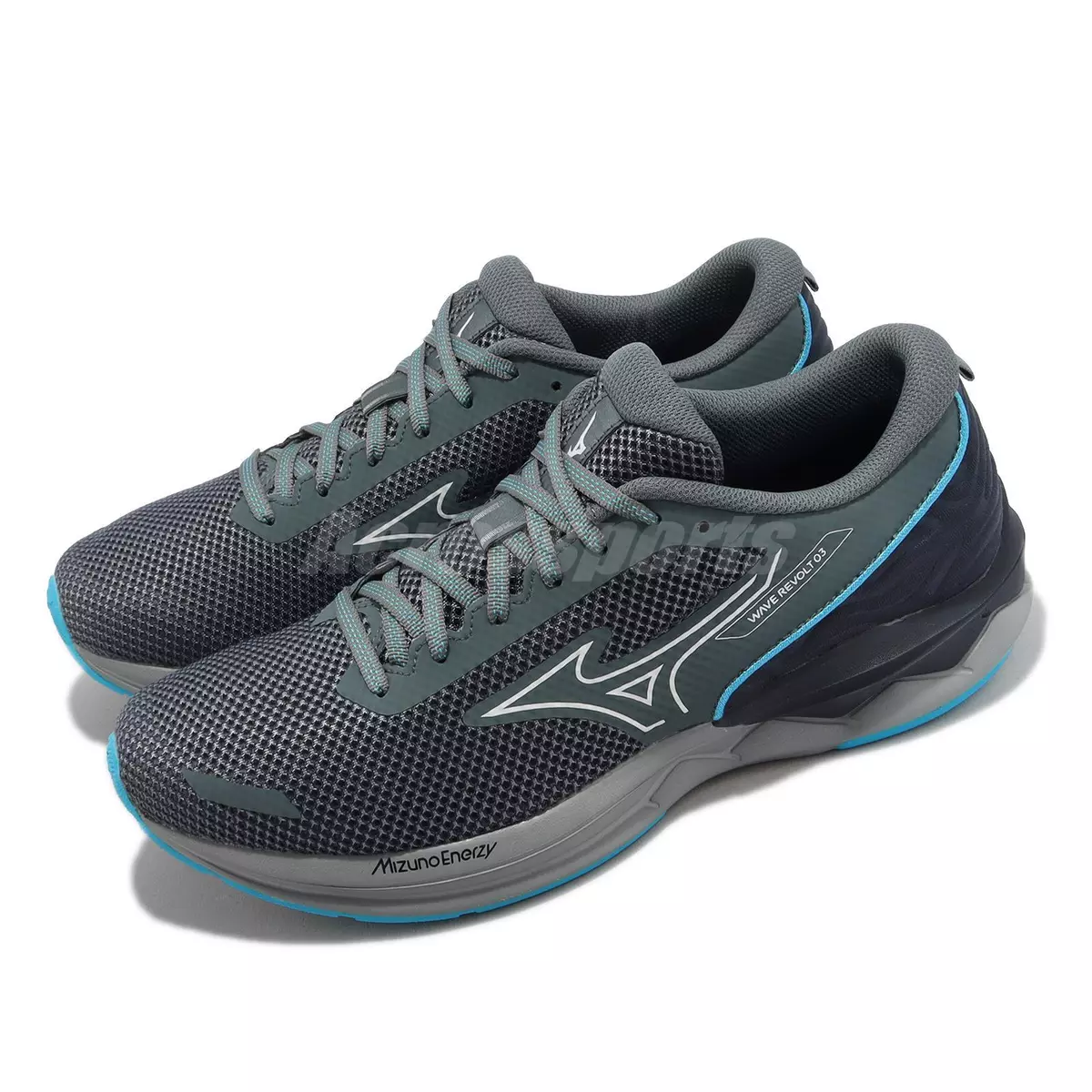 Mizuno Wave Revolt 3 Grey Blue Men Runner Road Running Shoes Sneaker J1GC2381 51