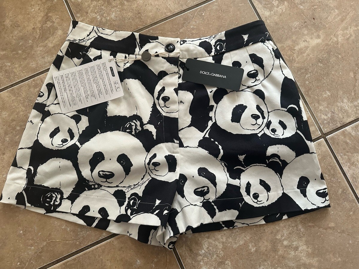 GABBANA&GABBANA ショートパンツ 46 NWT Dolce & Gabbana 46 Panda Print Cotton Blend Shorts | eBay