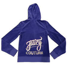Juicy Couture Tracksuit Jacket Hoodie Logo Medium Velour Y2k Vintage McBling