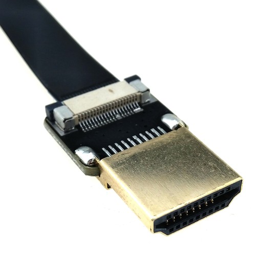 Micro HDMI Angled to Standard A HDMI Flex Cable 4K Camera Video 40cm Male Wire - Picture 4 of 5