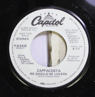 Rock Promo Nm! 45 Zappacosta - We Should Be Lovers / We Should Be Lovers On Capi